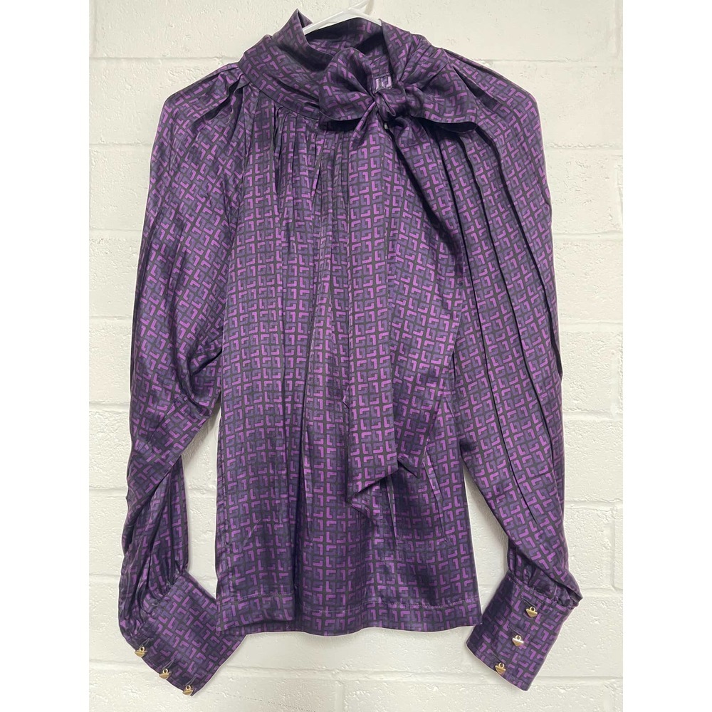 Banana Republic Women's Tie Neck/Bow Blouse in Purple | Size S